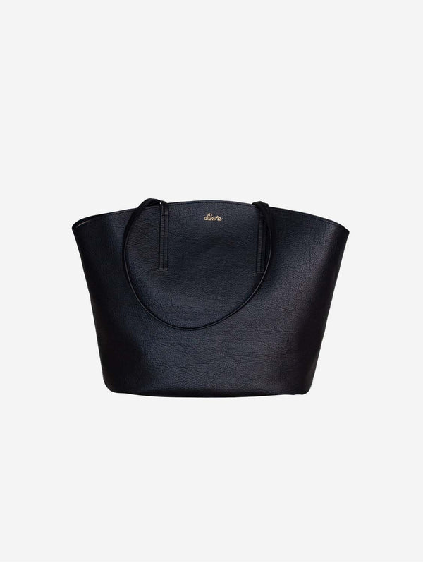 Alénore Mimosa Vegan Apple Leather Tote Bag | Black