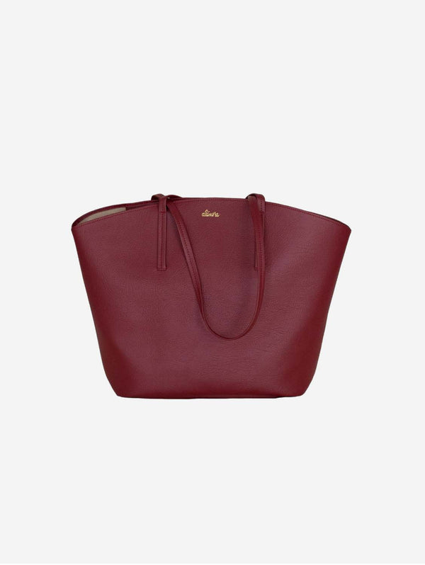 Alénore Mimosa Vegan Apple Leather Tote Bag | Bordeaux