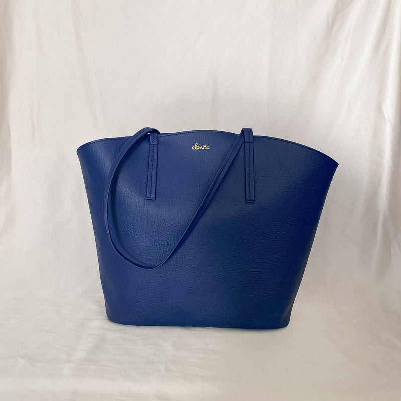 Alénore Mimosa Vegan Apple Leather Tote Bag | Navy