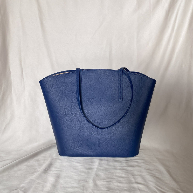 Alénore Mimosa Vegan Apple Leather Tote Bag | Navy