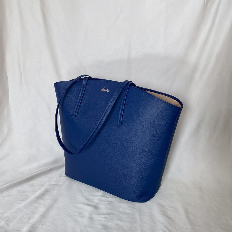 Alénore Mimosa Vegan Apple Leather Tote Bag | Navy