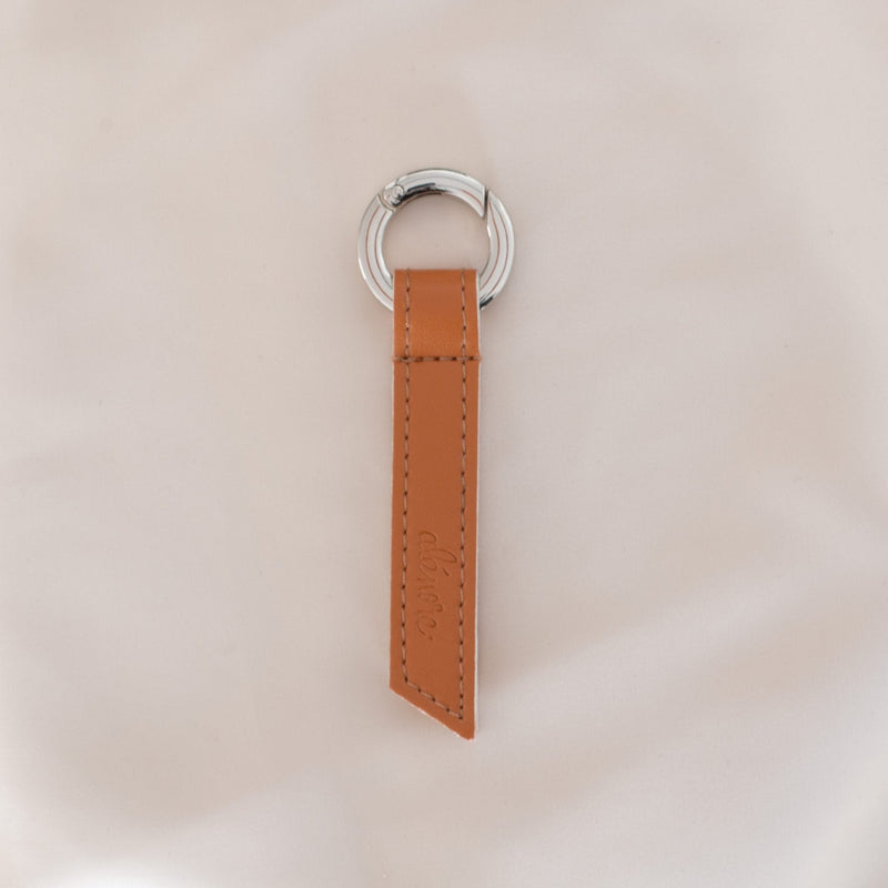 Alénore Ribbon Vegan Apple Leather Key Ring | Camel & Nude