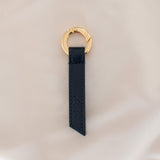 Immaculate Vegan - Alénore Ribbon Vegan Apple Leather Key Ring | Navy & Taupe