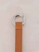 Immaculate Vegan - Alénore Ribbon Vegan Apple Leather Key Ring | Camel & Nude Silver Carabiner