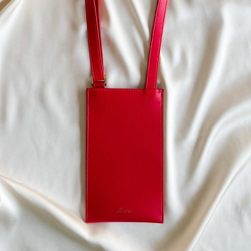 Alénore Vanilla Vegan Apple Leather Pouch | Red