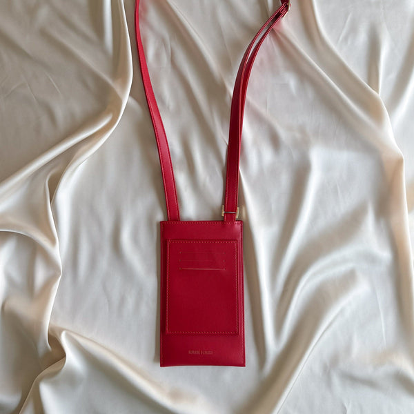 Alénore Vanilla Vegan Apple Leather Pouch | Red