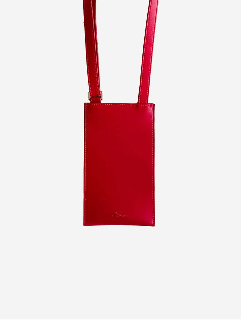 Alénore Vanilla Vegan Apple Leather Pouch | Red