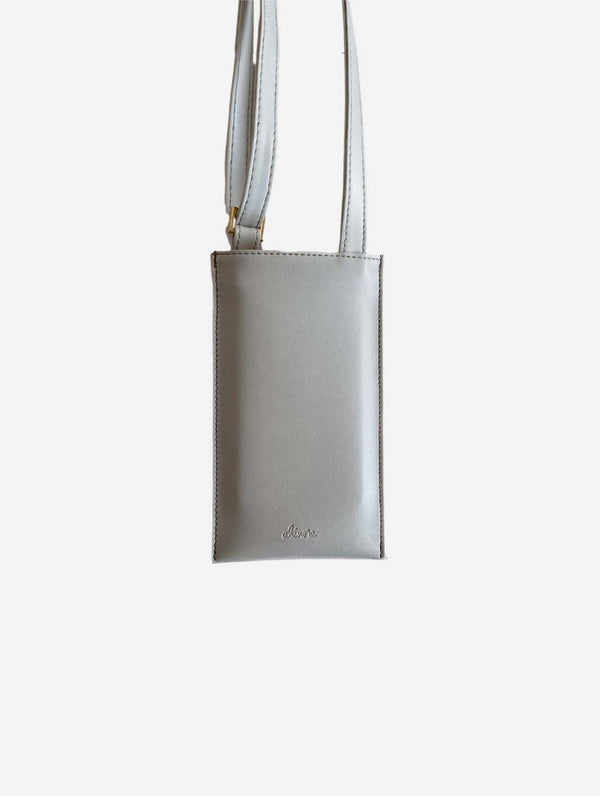 Alénore Vanilla Vegan Apple Leather Pouch | Grey Without carabiner