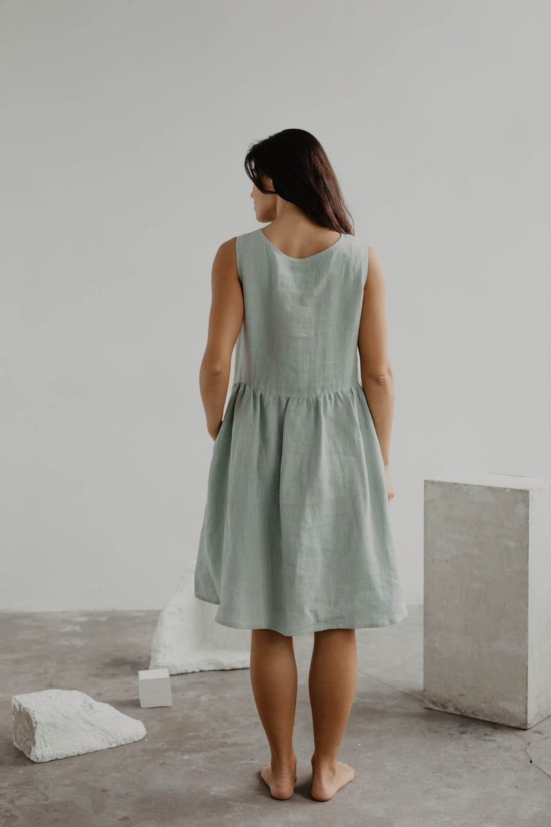 AmourLinen Hazel Linen Sleeveless Summer Dress | Multiple Colours
