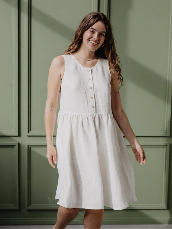 AmourLinen Hazel Linen Sleeveless Summer Dress | Multiple Colours