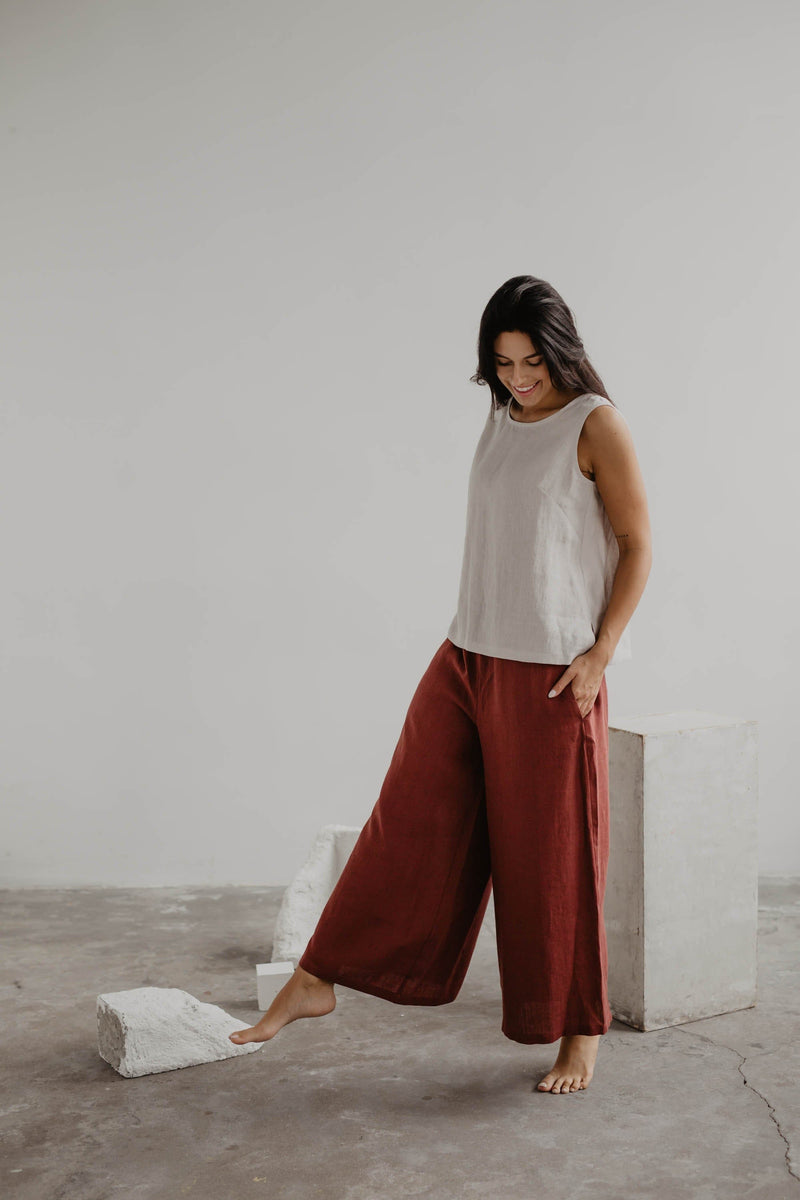 AmourLinen Isabella Wide Linen Trousers | Multiple Colours