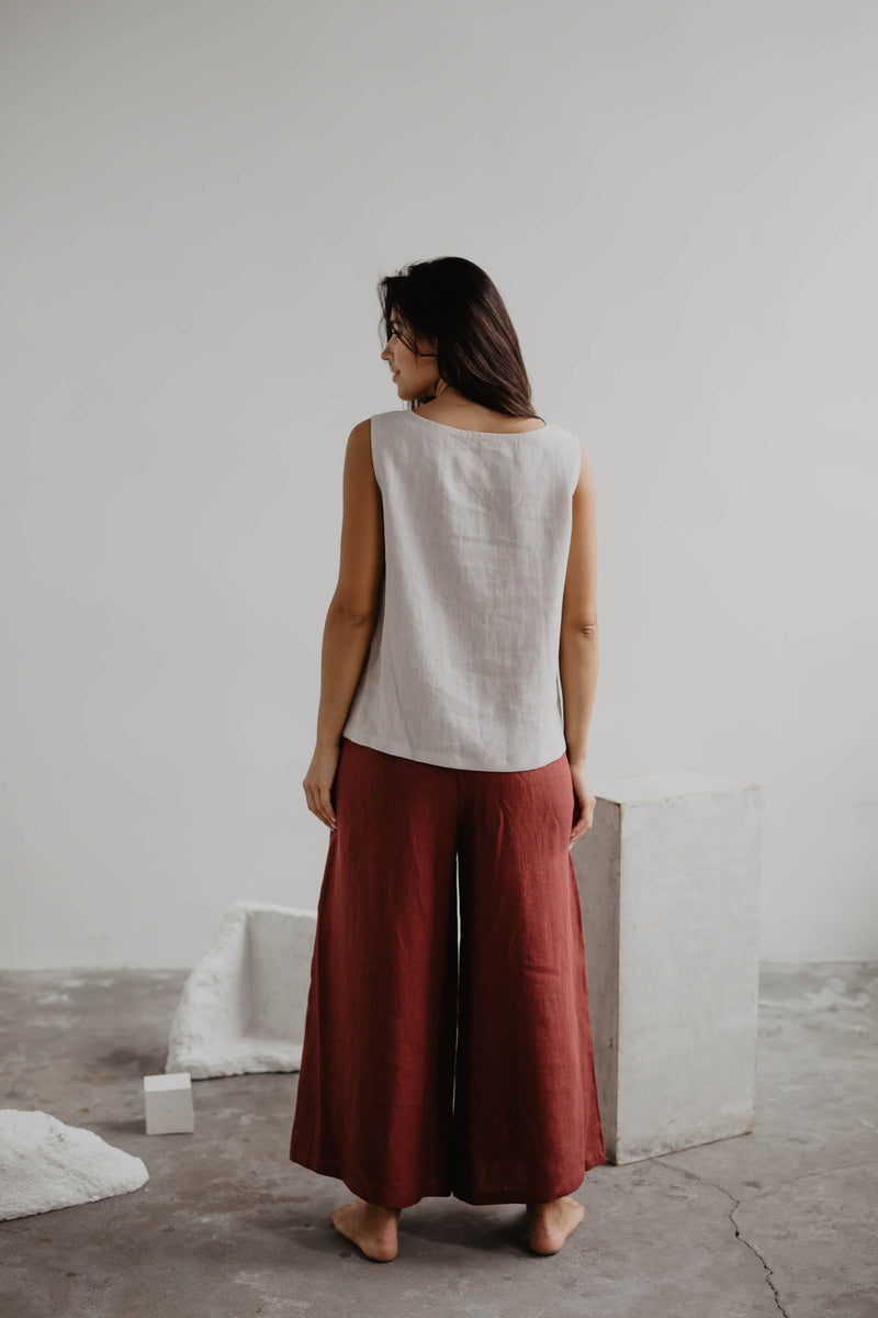 AmourLinen Isabella Wide Linen Trousers | Multiple Colours