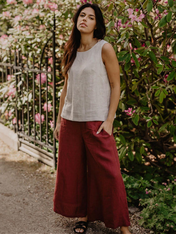 AmourLinen Isabella Wide Linen Trousers | Multiple Colours