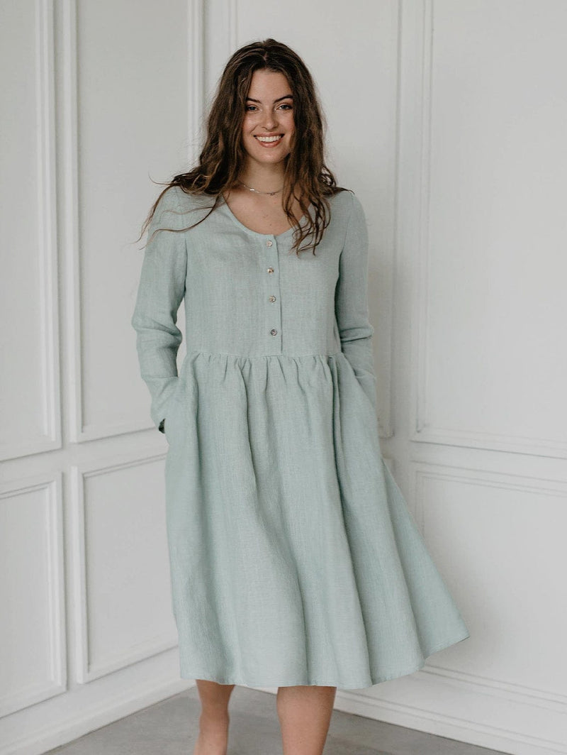 AmourLinen Lapland Linen Mid-length Dress | Multiple Colours