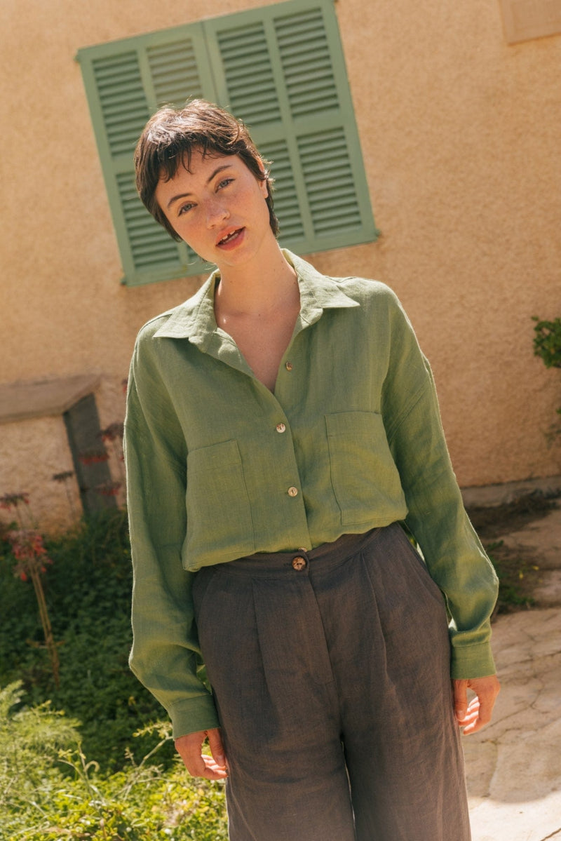 AmourLinen Molly Linen Oversized Collar Shirt | Multiple Colours