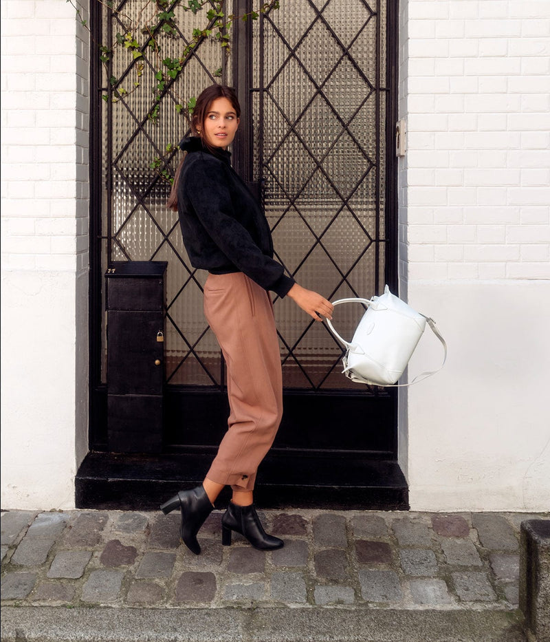 ASHOKA Paris Blouson femme Vickie noir - suédine doublée de fausse fourrure