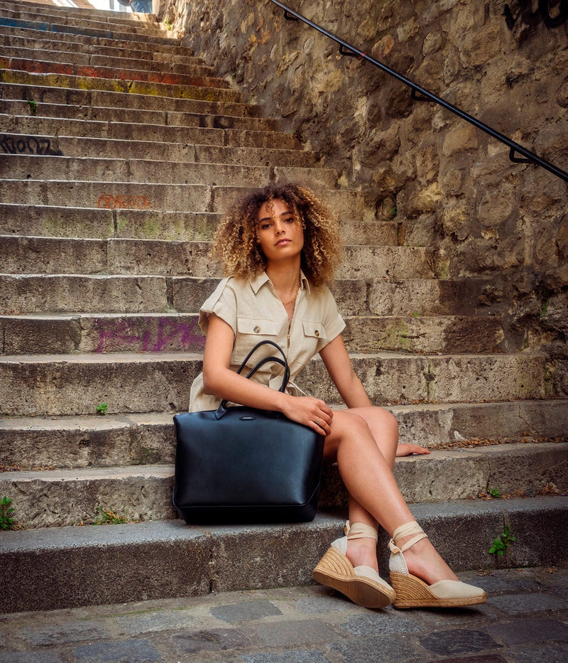 ASHOKA Paris Jolly Apple & Recycled Nylon Tote | Black