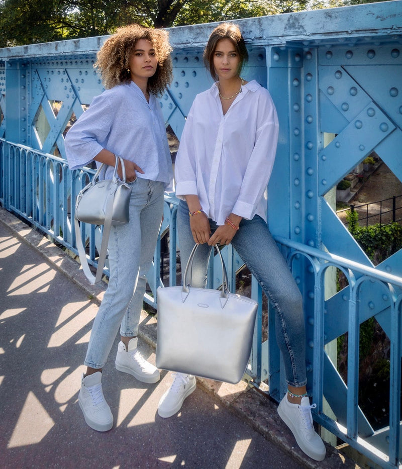 ASHOKA Paris Jolly Apple Skin Vegan Leather Tote | Pearl Grey