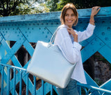 Immaculate Vegan - ASHOKA Paris Jolly Apple Skin Vegan Leather Tote | Pearl Grey