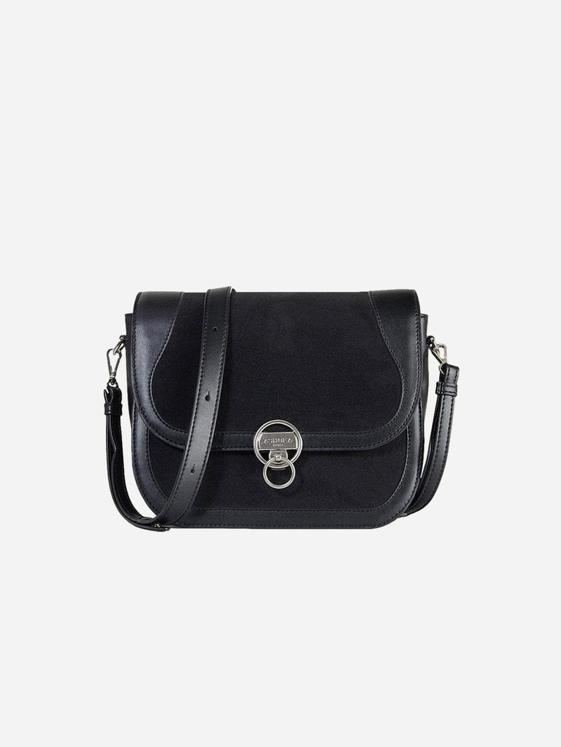 ASHOKA Paris Marilyn Apple Skin & Recycled Vegan Suede Crossbody | Black
