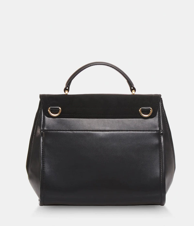 ASHOKA Paris Paname Oxymore Apple Leather & Microsuede Vegan Handbag | Black