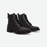 Immaculate Vegan - COG Athena Women's Cereal Leather Vegan Ankle Boots | Black UK2.5 / EU35 / US4.5