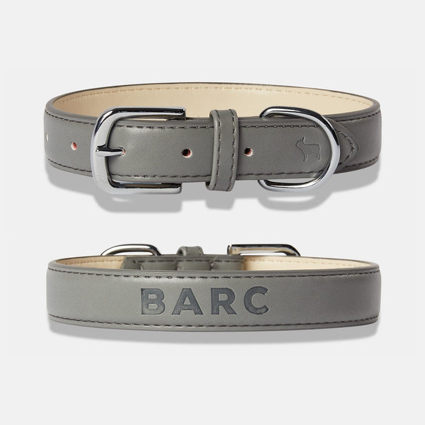 Barc London Ash Grey Dog Collar, Harness & Lead Set