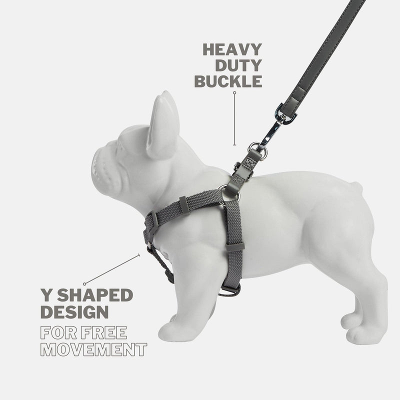 Barc London Ash Grey Dog Harness & Lead Set