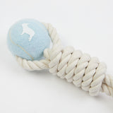 Immaculate Vegan - Barc London Blue Tennis Ball and Rope Dog Tug Toy