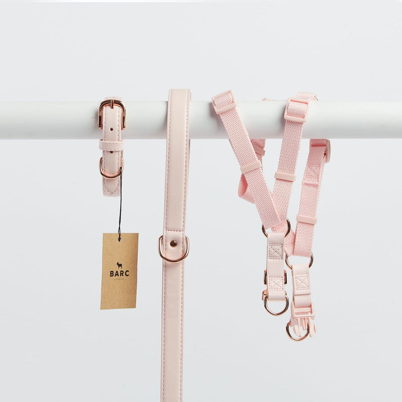 Barc London Blush Pink Dog Collar, Harness & Lead Set