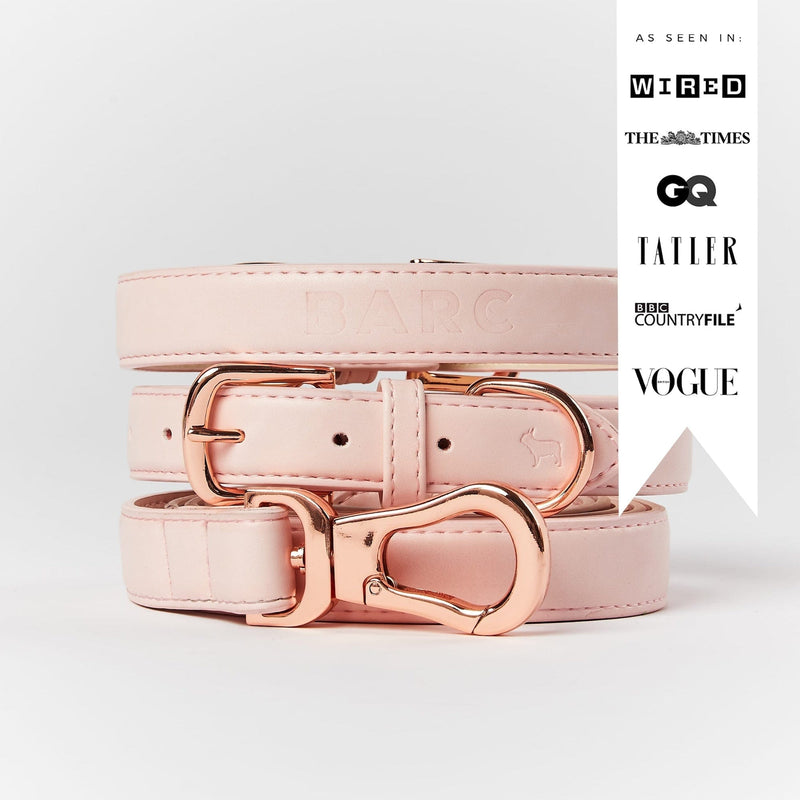 Barc London Blush Pink Dog Collar & Lead Set