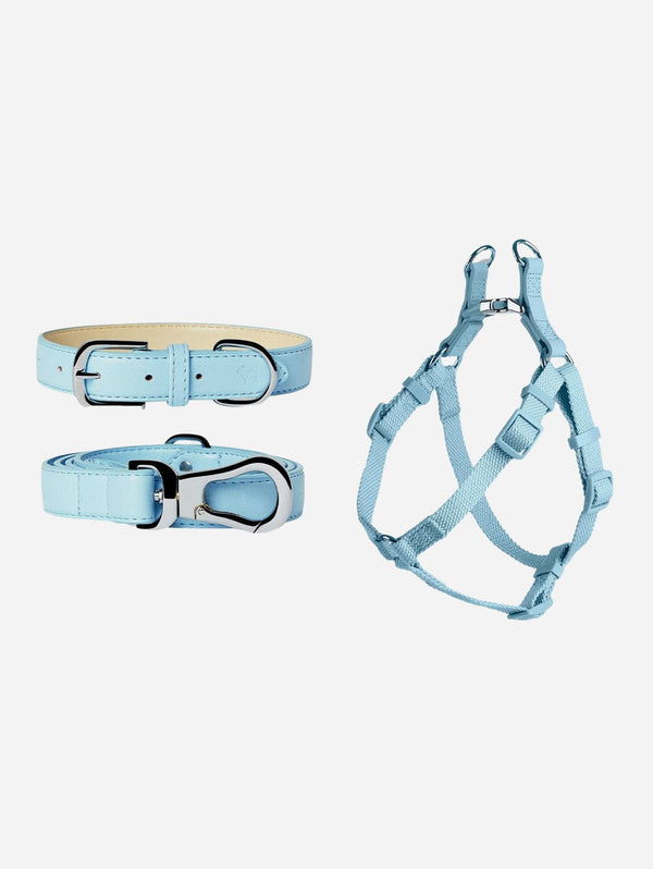 Barc London Coastal Blue Dog Collar, Harness & Lead Set