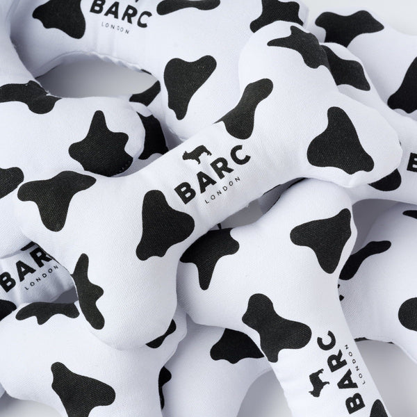 Barc London Cow Squeaky Dog Bone Toy