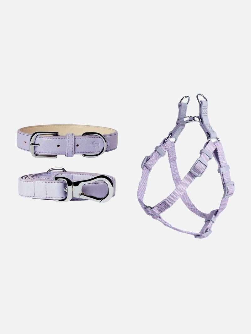 Barc London Fresh Lilac Dog Collar, Harness & Lead Set