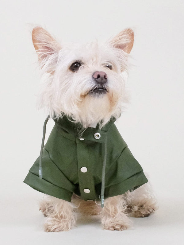 Barc London Waterproof Recycled PU Dog Raincoat | Green XXS