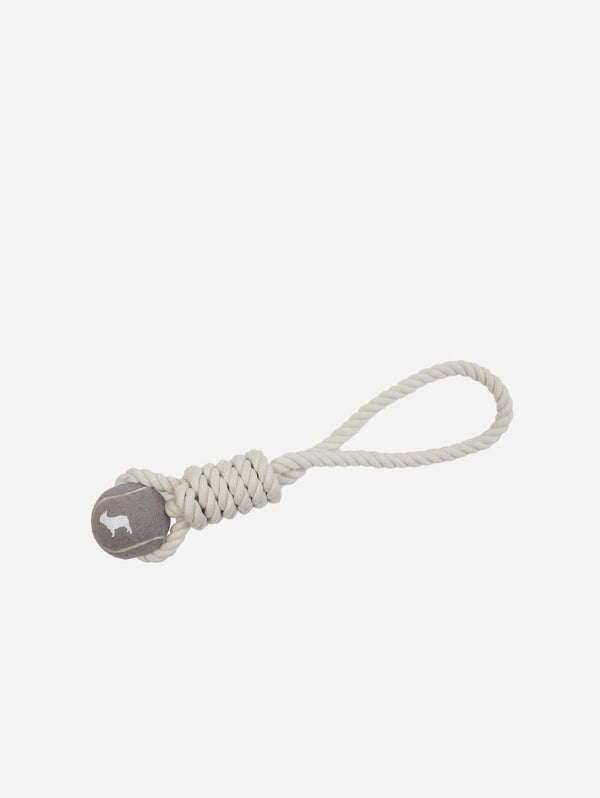 Barc London Grey Tennis Ball and Rope Dog Tug Toy