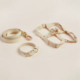 Immaculate Vegan - Barc London Light Ivory Dog Collar, Harness & Lead Set