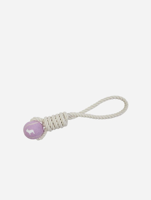 Barc London Lilac Tennis Ball and Rope Dog Tug Toy