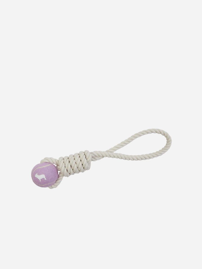 Barc London Lilac Tennis Ball and Rope Dog Tug Toy
