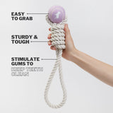 Immaculate Vegan - Barc London Lilac Tennis Ball and Rope Dog Tug Toy