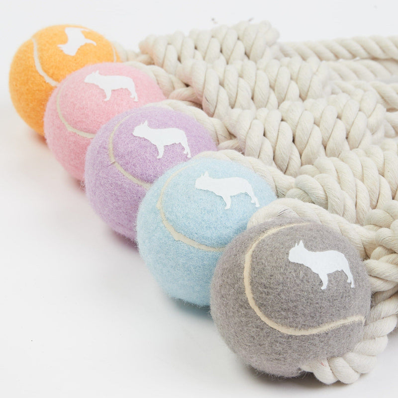 Barc London Orange Tennis Ball and Rope Dog Tug Toy