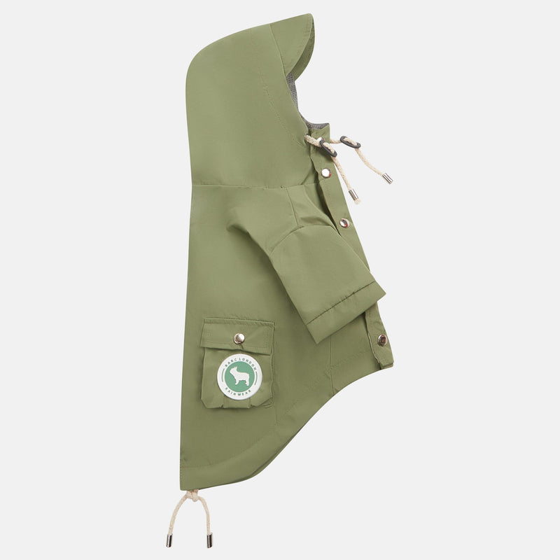 Barc London Original Khaki Green Dog Raincoat