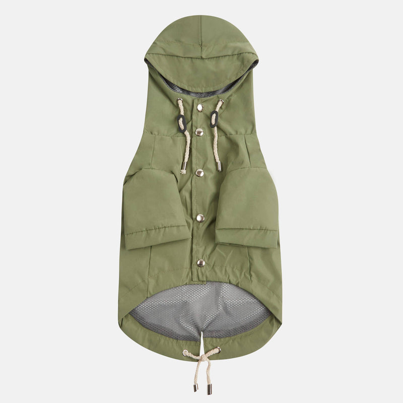 Barc London Original Khaki Green Dog Raincoat