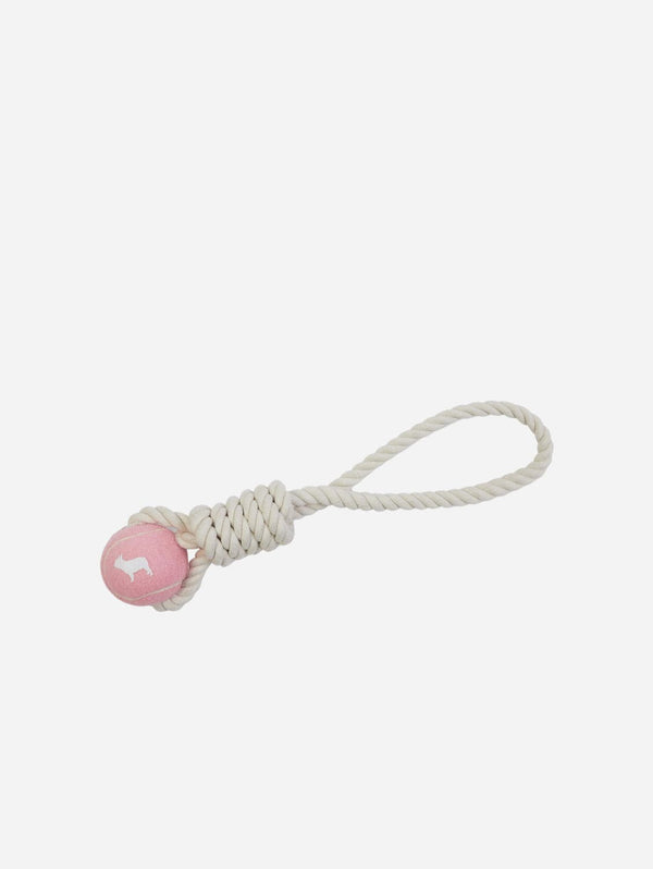 Barc London Pink Tennis Ball and Rope Dog Tug Toy
