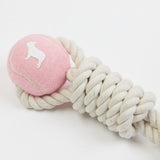 Immaculate Vegan - Barc London Pink Tennis Ball and Rope Dog Tug Toy