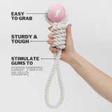 Immaculate Vegan - Barc London Pink Tennis Ball and Rope Dog Tug Toy