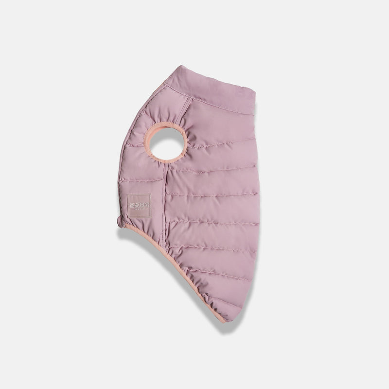 Barc London Reversible Dog Puffer Jacket: Pink & Lilac