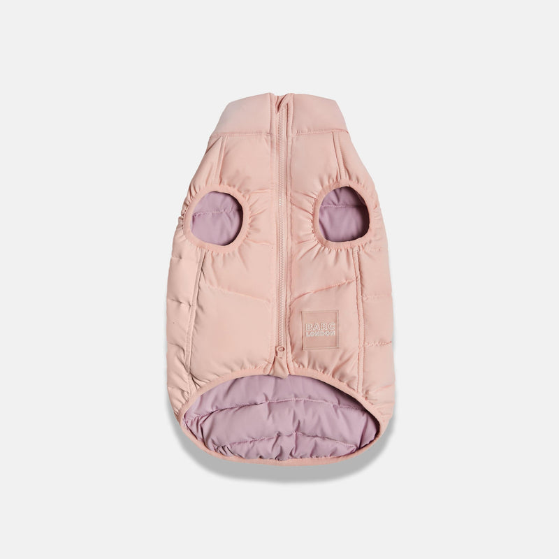 Barc London Reversible Dog Puffer Jacket: Pink & Lilac