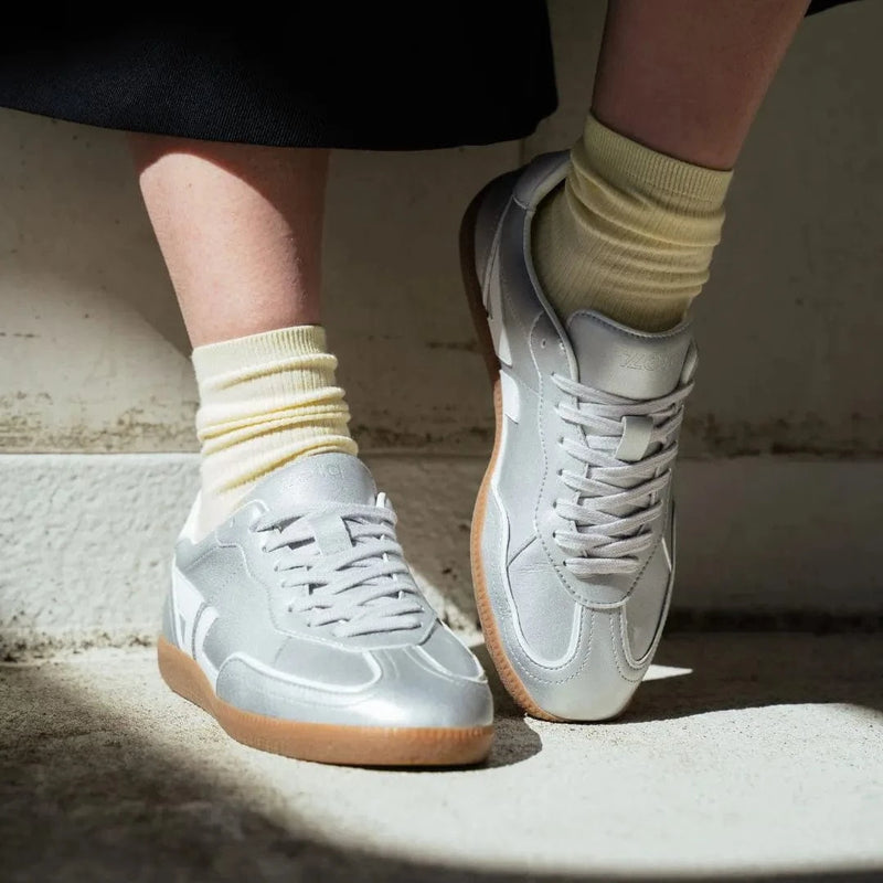 Zeta Shoes Delta Women's Recycled Vegan Suede Sneakers | Silver