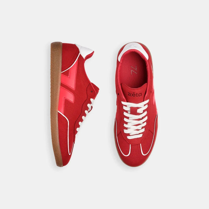 Zeta Shoes Delta Unisex Recycled Vegan Suede Sneakers | Garnet